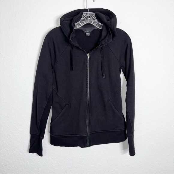 Athleta Jacket Women’s Small Triumph Hoodie Full Zip Activewear Black S - Picture 2 of 10